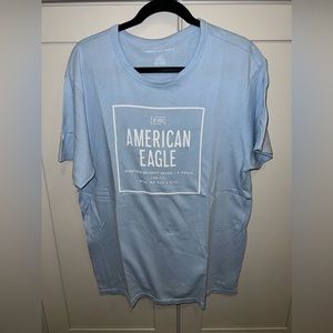 American Eagle Short Sleeve Tee Baby Blue Graphic